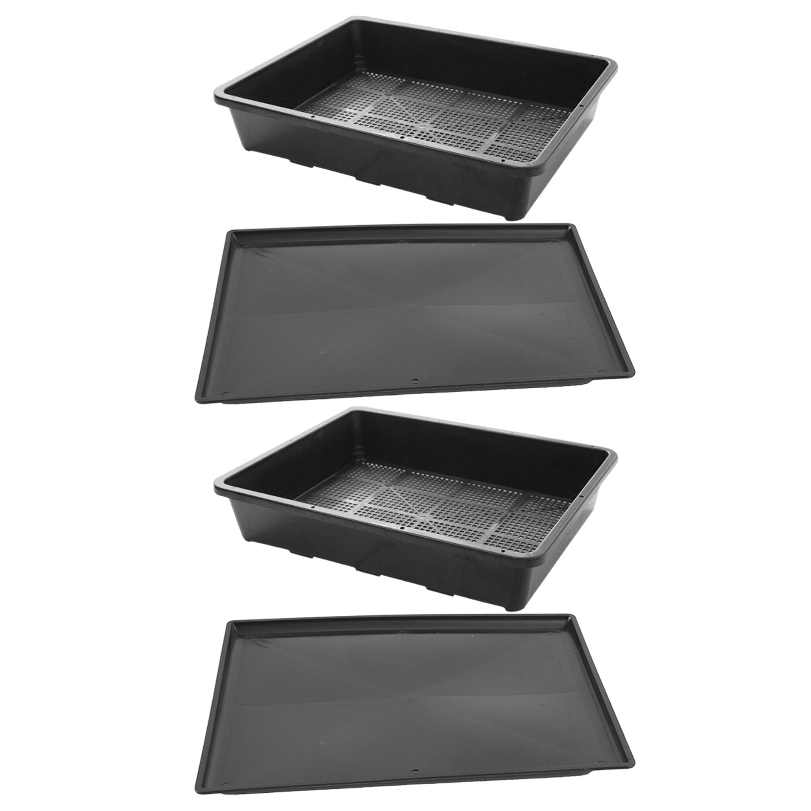 Seed Starter Tray - 2Set Tuinplantbakken Herbruikbare Zaailingenbak Zware Zwarte