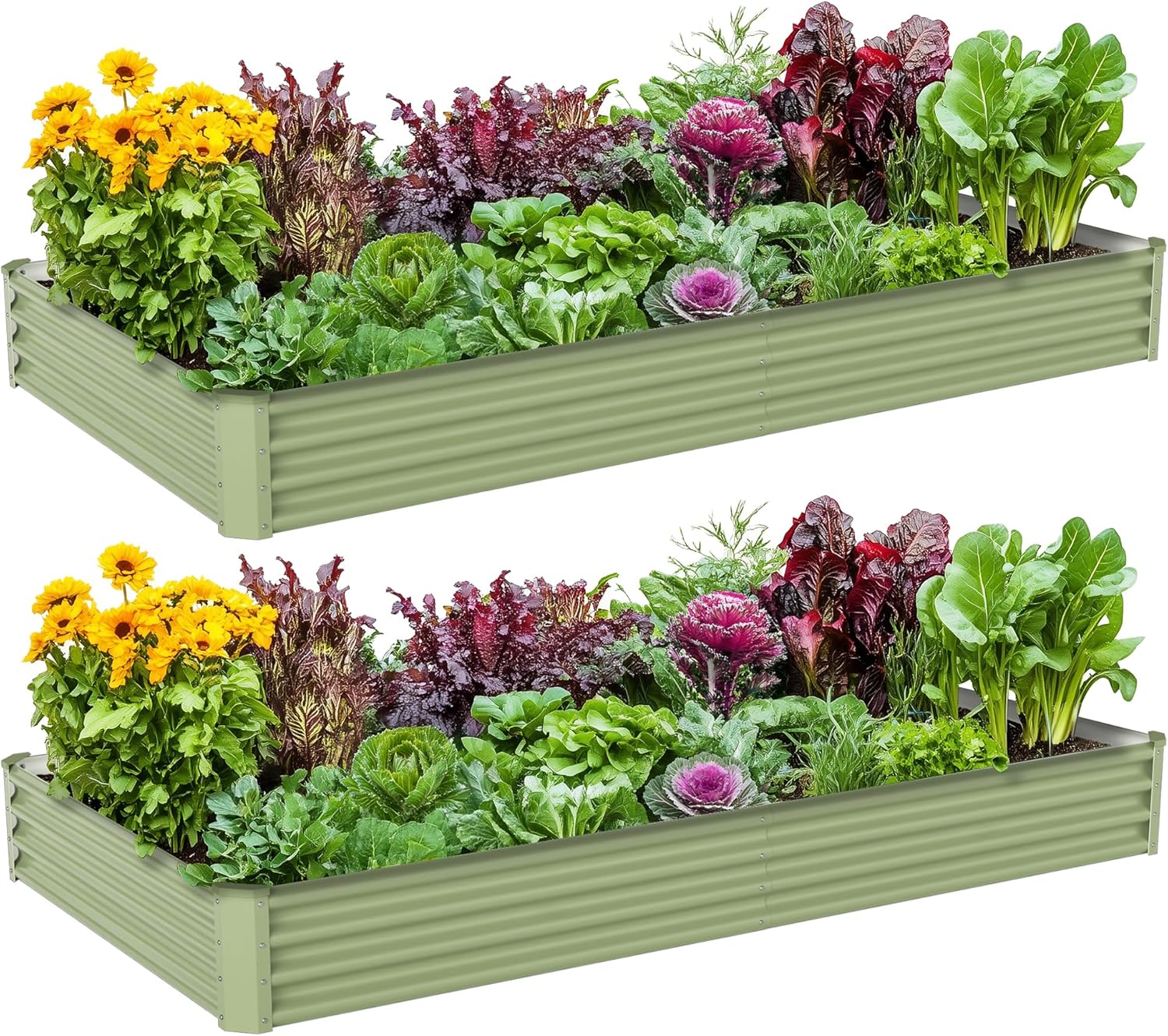Raised Garden Bed - Buitenmoestuin metalen verhoogde bak, gegalvaniseerd staal,