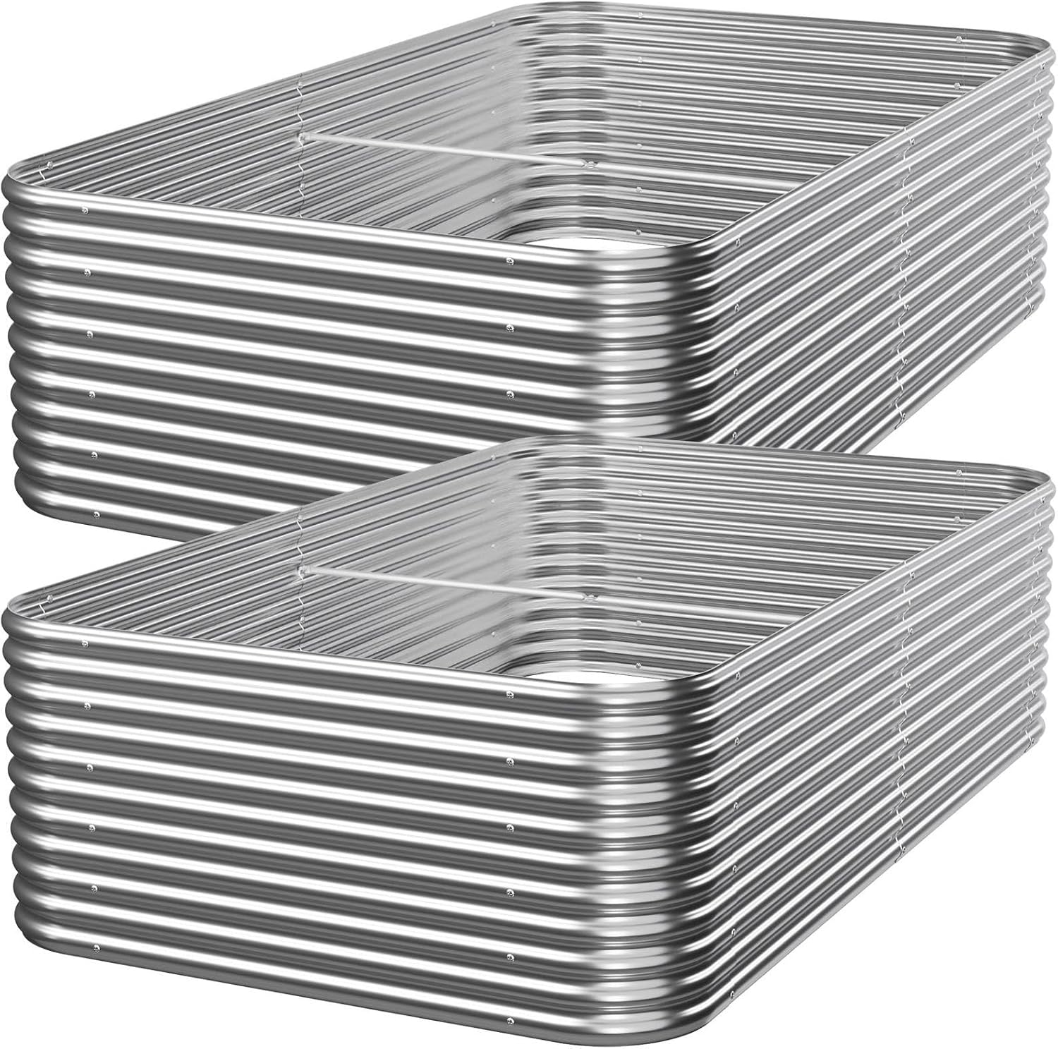 Raised Garden Bed - Buitentuinieren met 2 stuks 8x3x1,5ft gegalvaniseerde